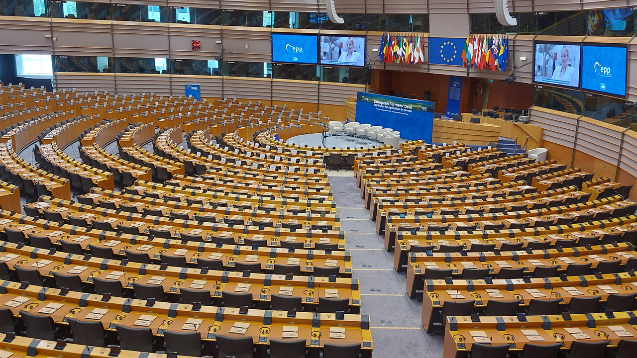 Plenarsaal des europäischen Parlaments in Brüssel.